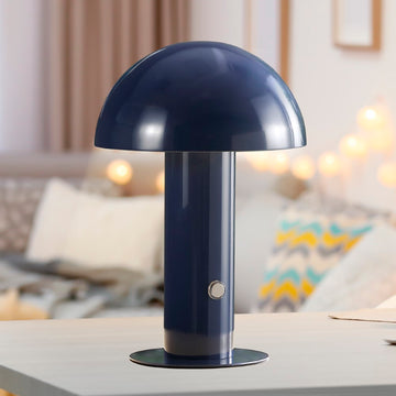 Boletus 10.75" Contemporary Bohemian Rechargeable/Cordless Iron Integrated LED Mushroom Table Lamp